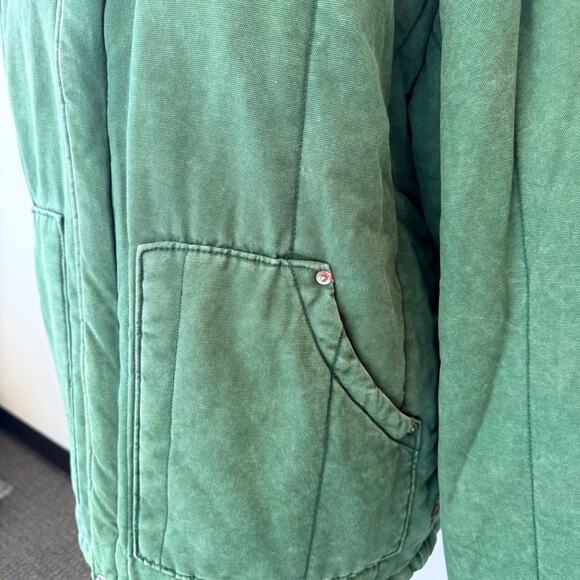 BDG Shearling-Collared Quilted Green Warm Bomber Jacket Coat Men’s Size S - Picture 4 of 14